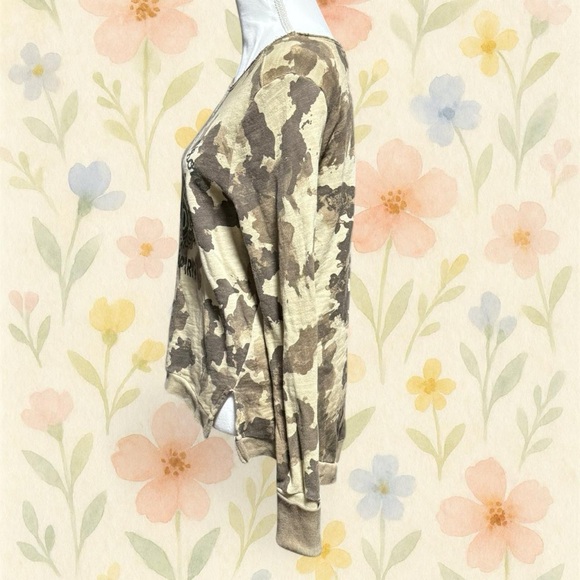 Harley Davidson Camo Sweatshirt Womens High Low Tunic Moto Grunge Top Small - Picture 5 of 8